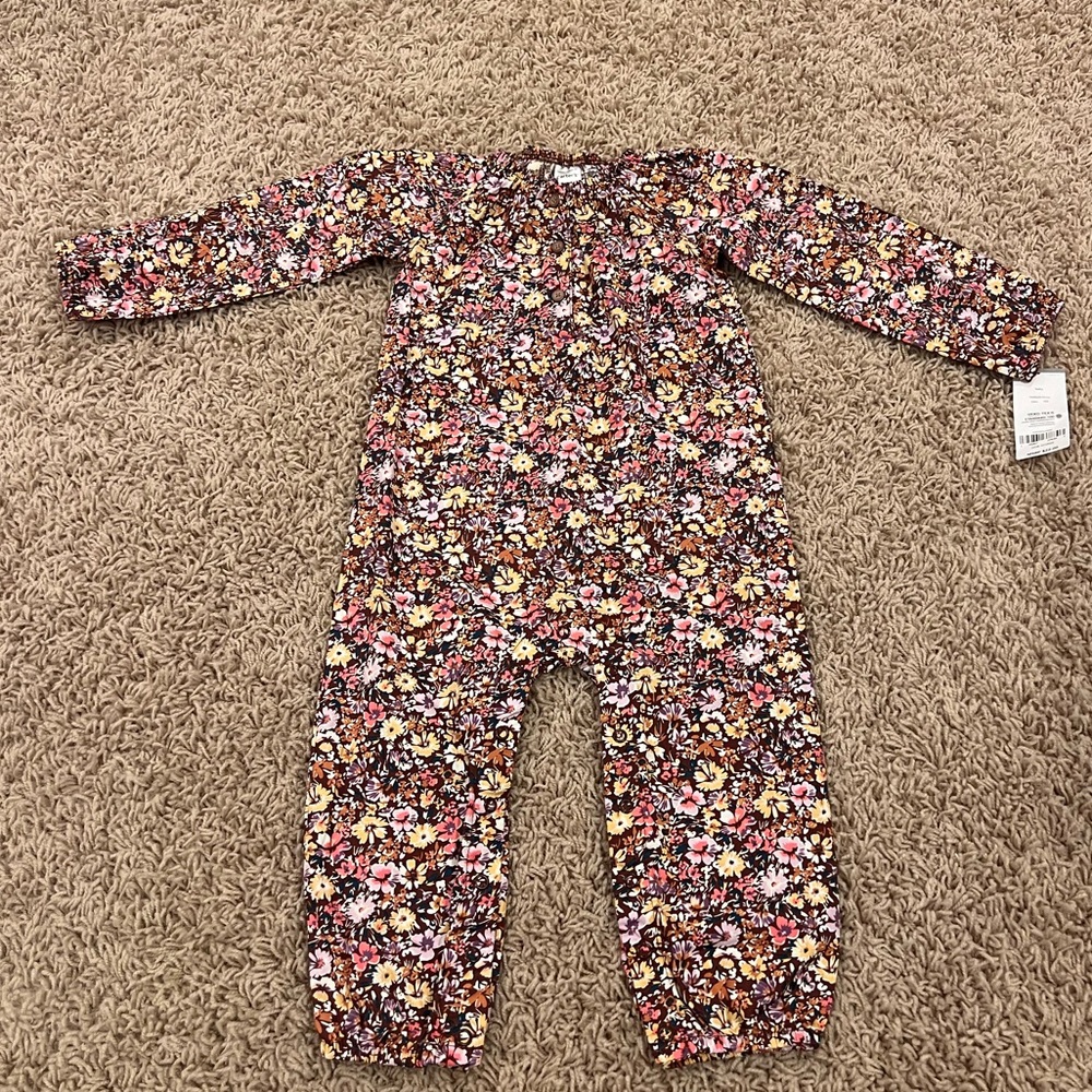 Carter’s one piece cotton floral coverall in size 24 months